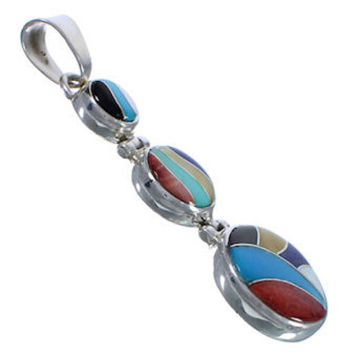 Southwest Well-Built Silver Multicolor Jewelry Pendant PX29332